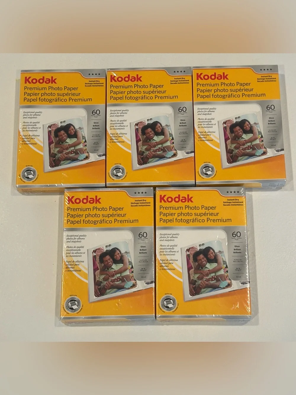 300 Kodak Premium Photo Paper Gloss 4 X 6 In - 60 Sheets Each